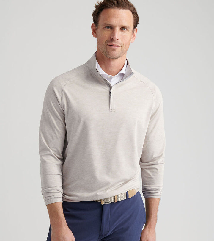 Peter Millar Stealth Performance Quarter-Zip: Oatmeal