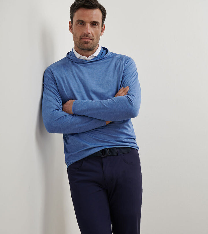 Peter Millar Stealth Performance Hoodie: Lunar Blue