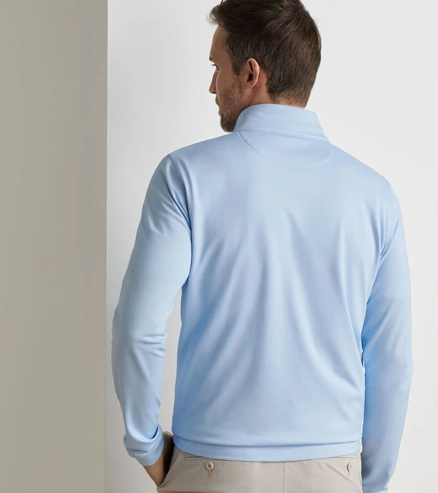 Peter Millar Albatross Cotton-Blend Piqué Quarter-Zip: Blue Topaz