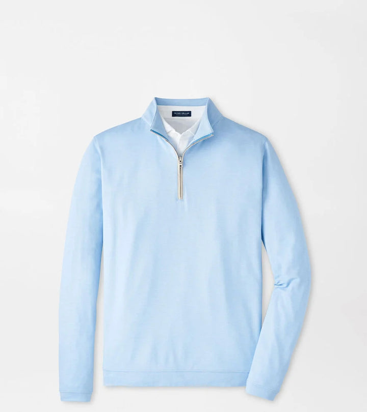 Peter Millar Albatross Cotton-Blend Piqué Quarter-Zip: Blue Topaz