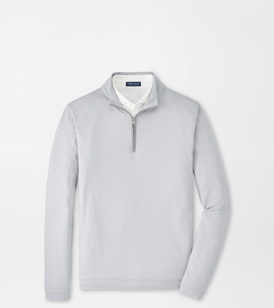 Peter Millar Albatross Cotton-Blend Piqué Quarter-Zip: Gale Grey