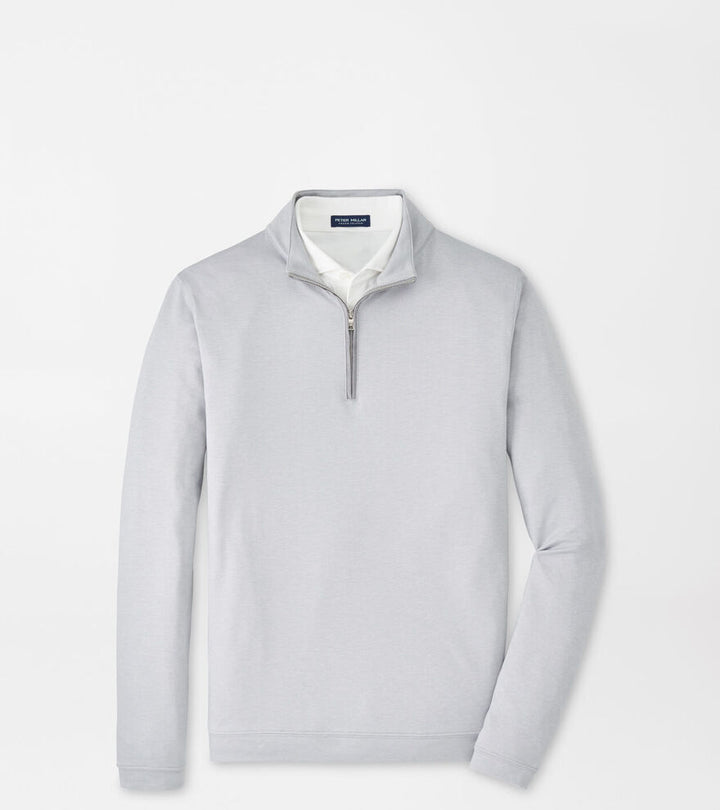 Peter Millar Albatross Cotton-Blend Piqué Quarter-Zip: Gale Grey