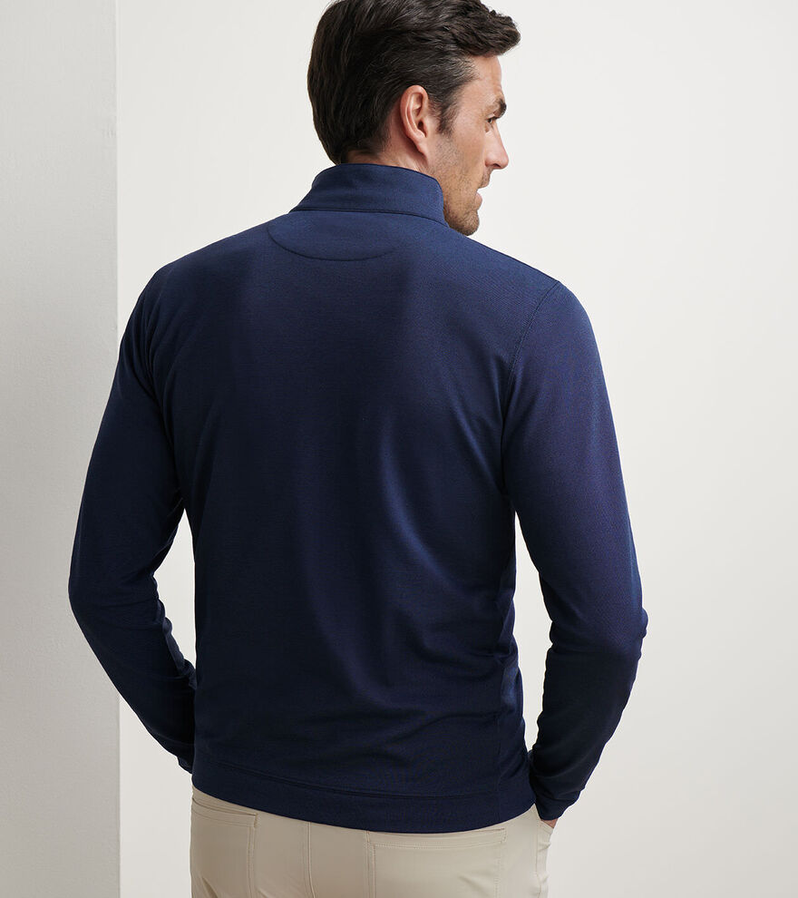 Peter Millar Albatross Cotton-Blend Piqué Quarter-Zip: Navy