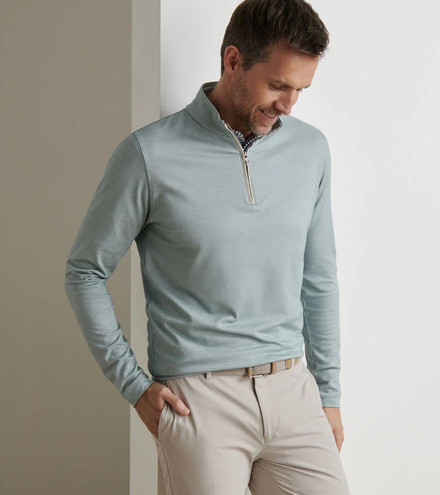 Peter Millar Albatross Cotton-Blend Piqué Quarter-Zip: Sherwood