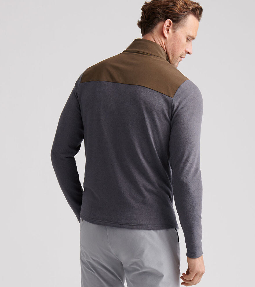 Peter Millar Solstice Performance Hybrid Full-Zip Cardigan: Antique Walnut