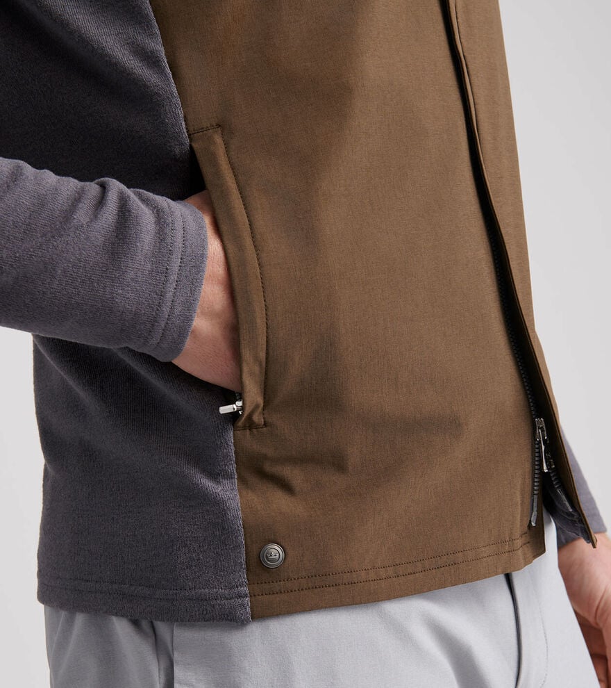 Peter Millar Solstice Performance Hybrid Full-Zip Cardigan: Antique Walnut