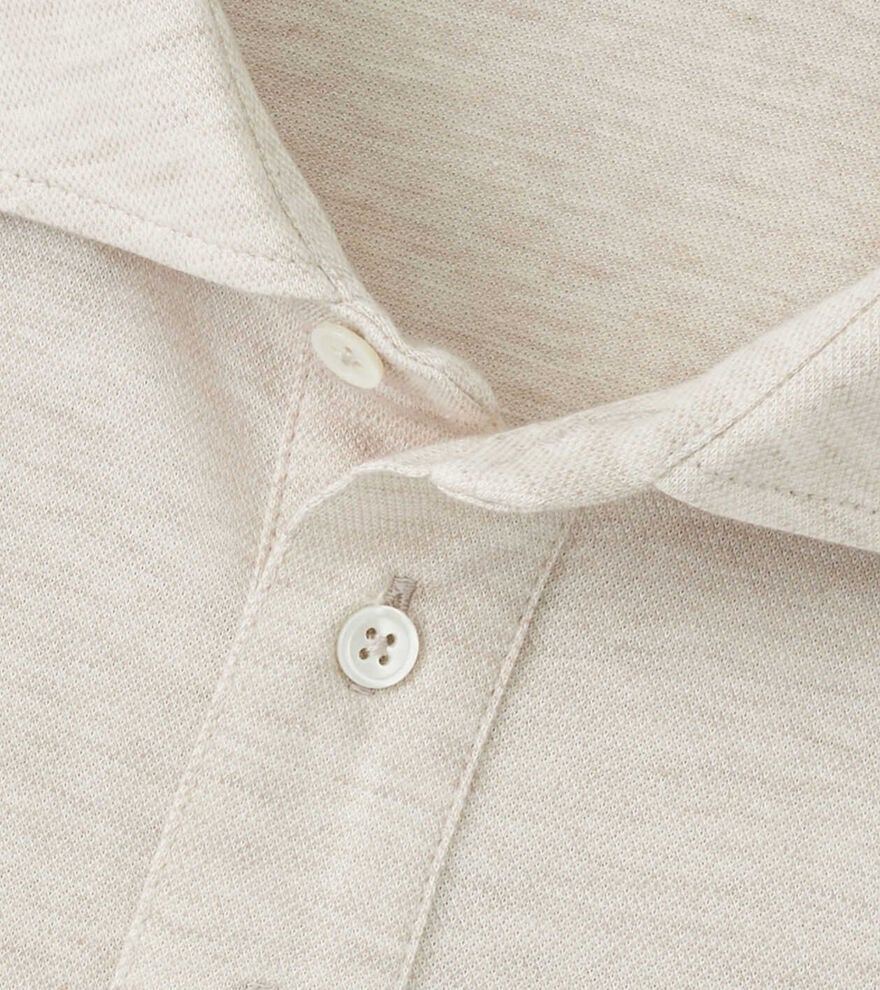 Peter Millar Crown Crafted Amble Long-Sleeve Cotton Cashmere Polo: Barley