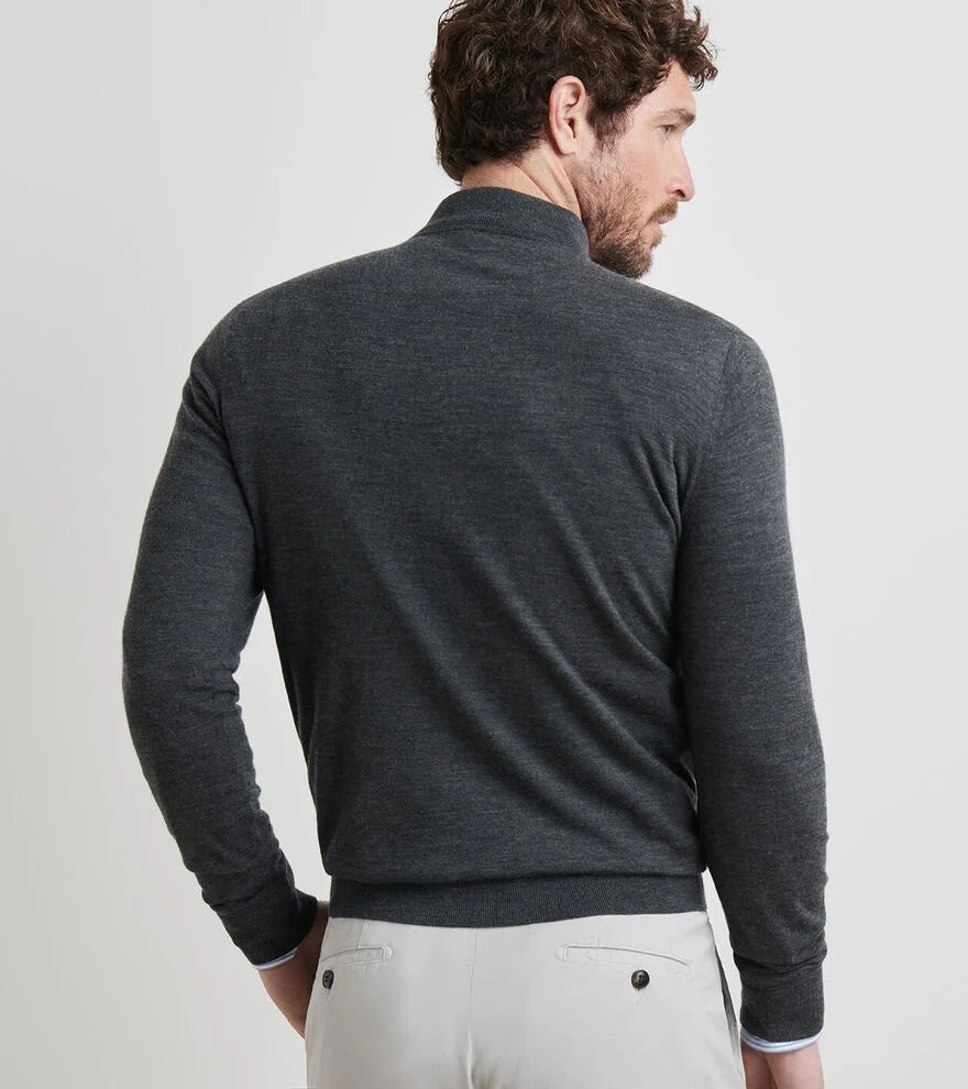 Peter Millar Excursionist Flex Quarter-Zip Sweater: Charcoal