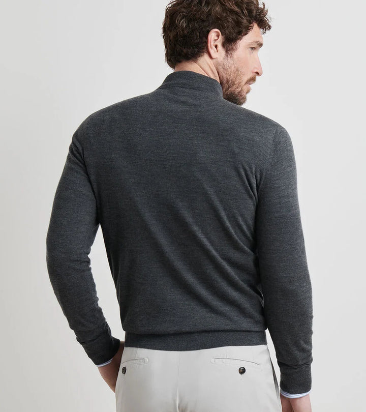 Peter Millar Excursionist Flex Quarter-Zip Sweater: Charcoal