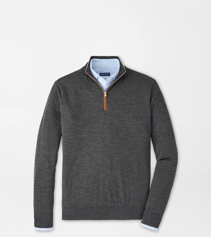Peter Millar Excursionist Flex Quarter-Zip Sweater: Charcoal