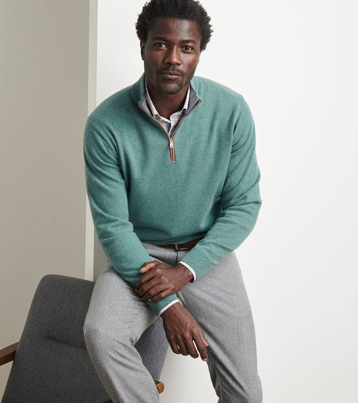 Peter Millar Artisan Crafted Cashmere Flex Quarter-Zip: Sherwood