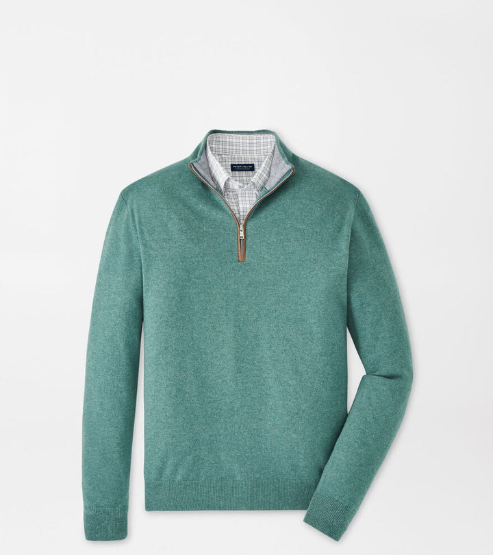 Peter Millar Artisan Crafted Cashmere Flex Quarter-Zip: Sherwood