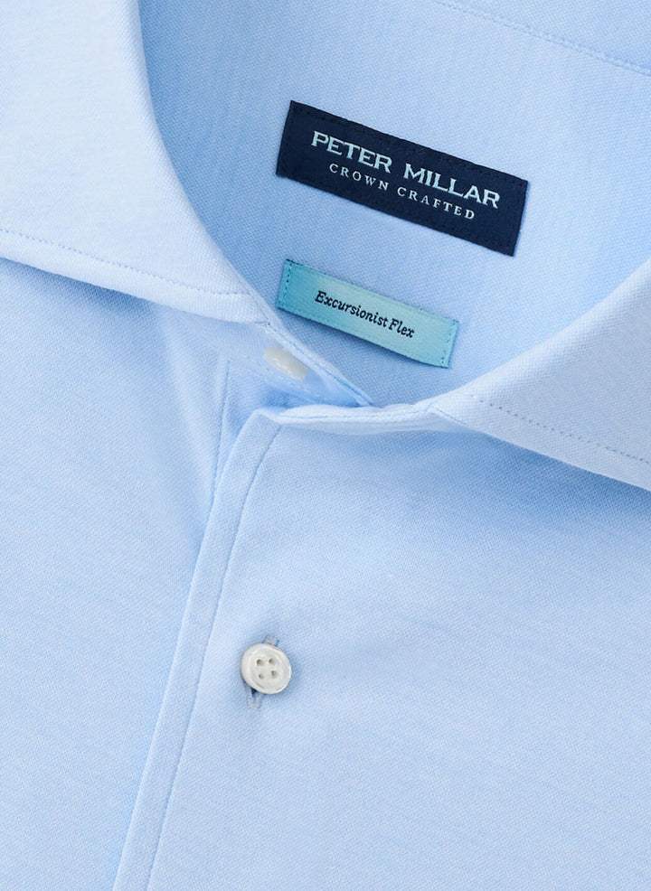 Peter Millar Crown Crafted Excursionist Flex Solid Shirt: Blue Frost
