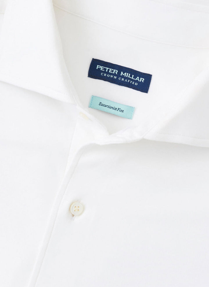 Peter Millar Crown Crafted Excursionist Flex Solid Shirt: White
