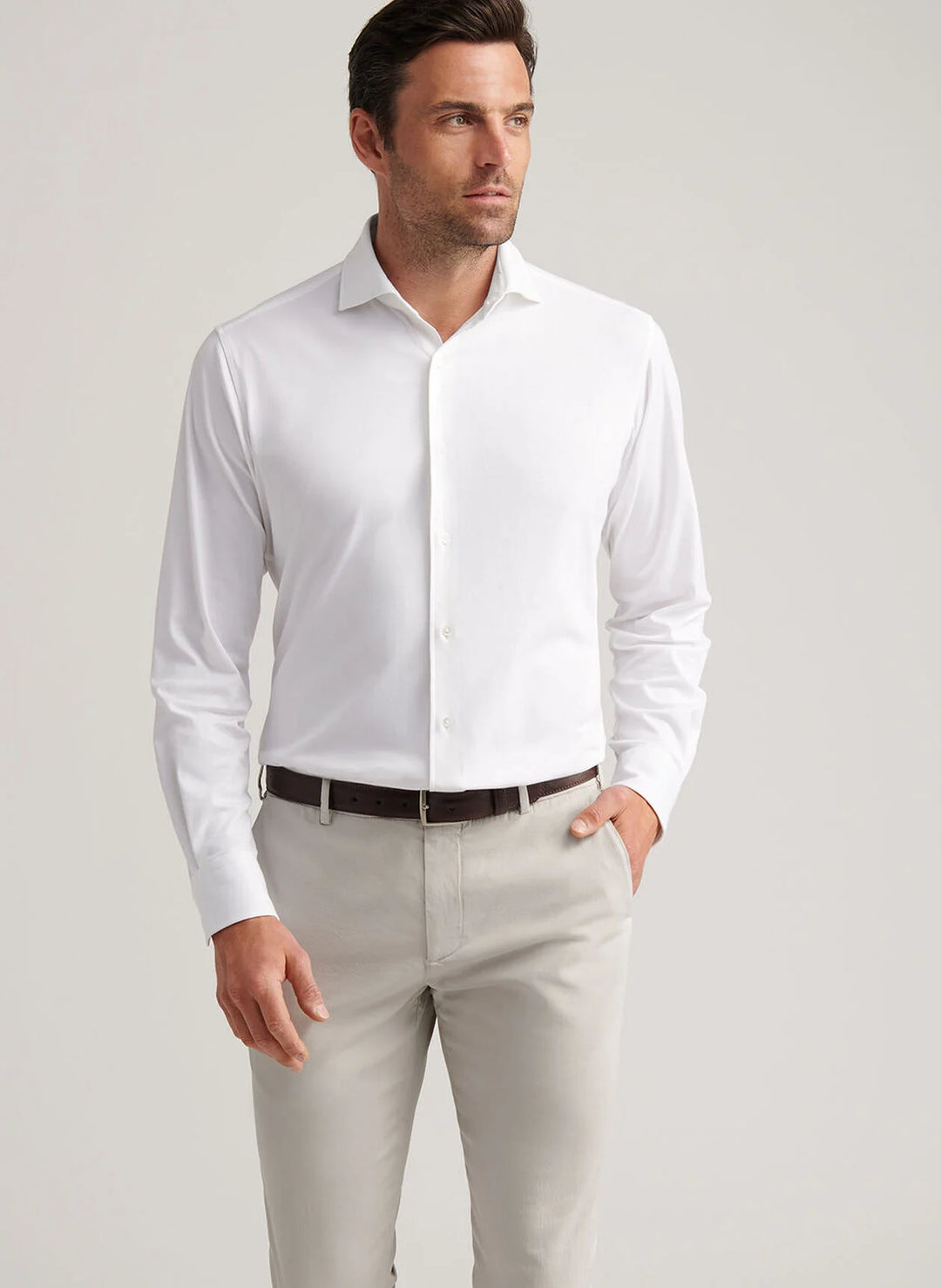 Peter Millar Crown Crafted Excursionist Flex Solid Shirt: White