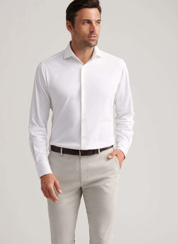 Peter Millar Crown Crafted Excursionist Flex Solid Shirt: White