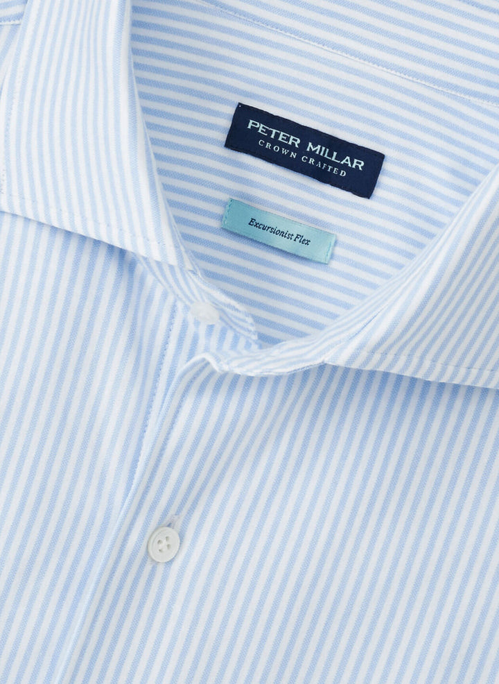 Peter Millar Crown Crafted Excursionist Flex Stripe Shirt: Blue Frost