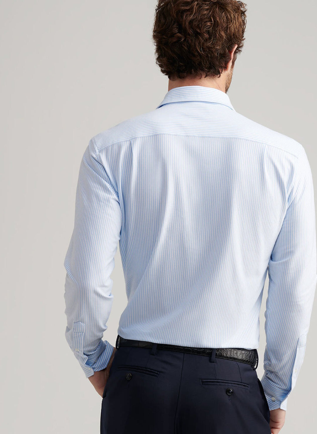 Peter Millar Crown Crafted Excursionist Flex Stripe Shirt: Blue Frost