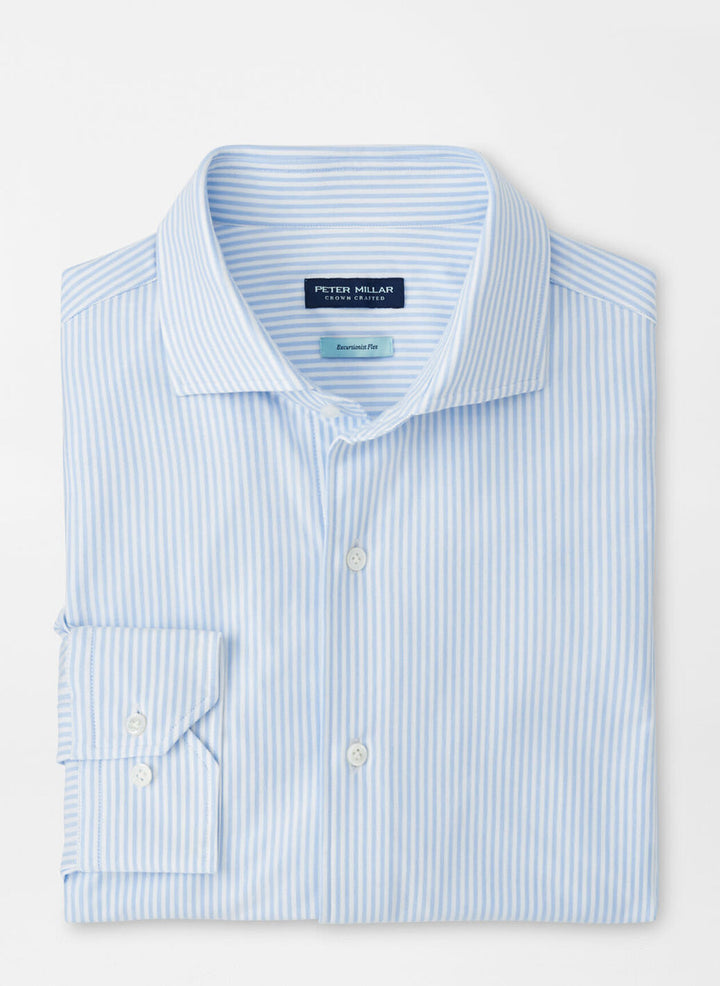Peter Millar Crown Crafted Excursionist Flex Stripe Shirt: Blue Frost