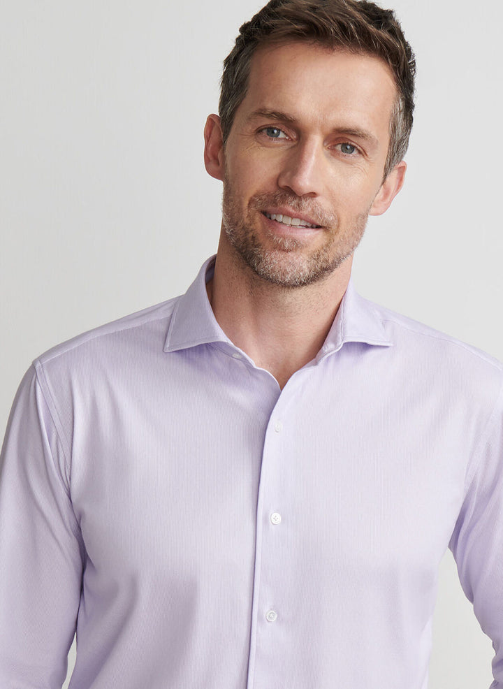 Peter Millar Crown Crafted Excursionist Flex Micro Print Shirt: Wisteria