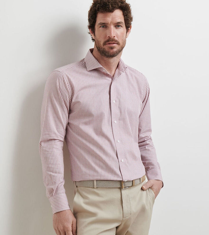 Peter Millar Torino Cotton Sport Shirt: Red Rouge