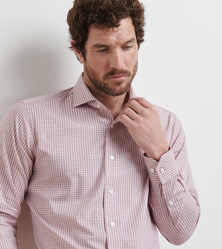 Peter Millar Torino Cotton Sport Shirt: Red Rouge