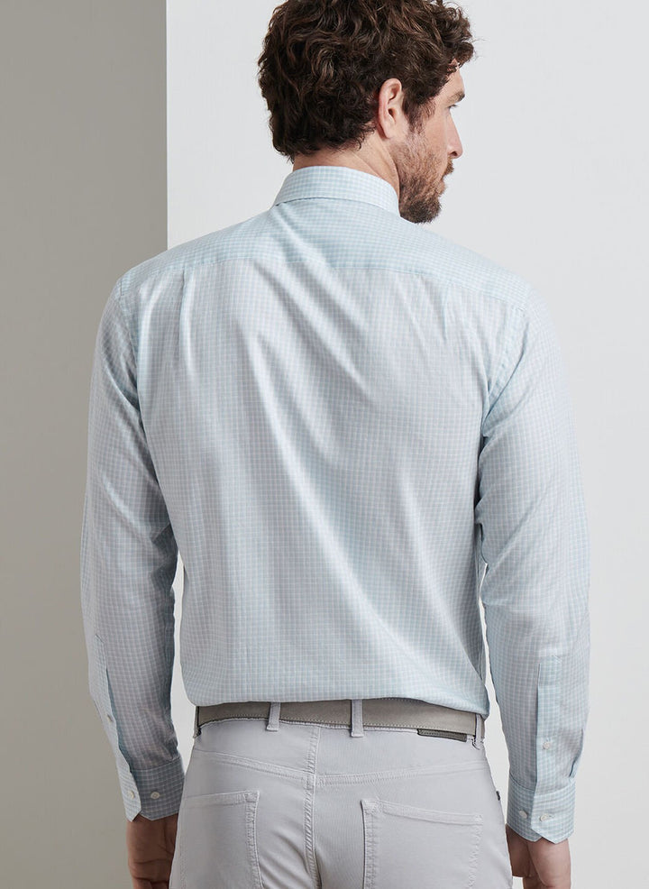Peter Millar Crown Crafted Torino Cotton Sport Shirt: Rain Cloud