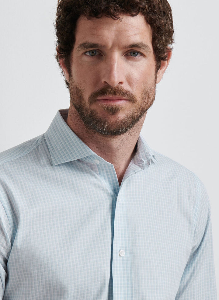 Peter Millar Crown Crafted Torino Cotton Sport Shirt: Rain Cloud