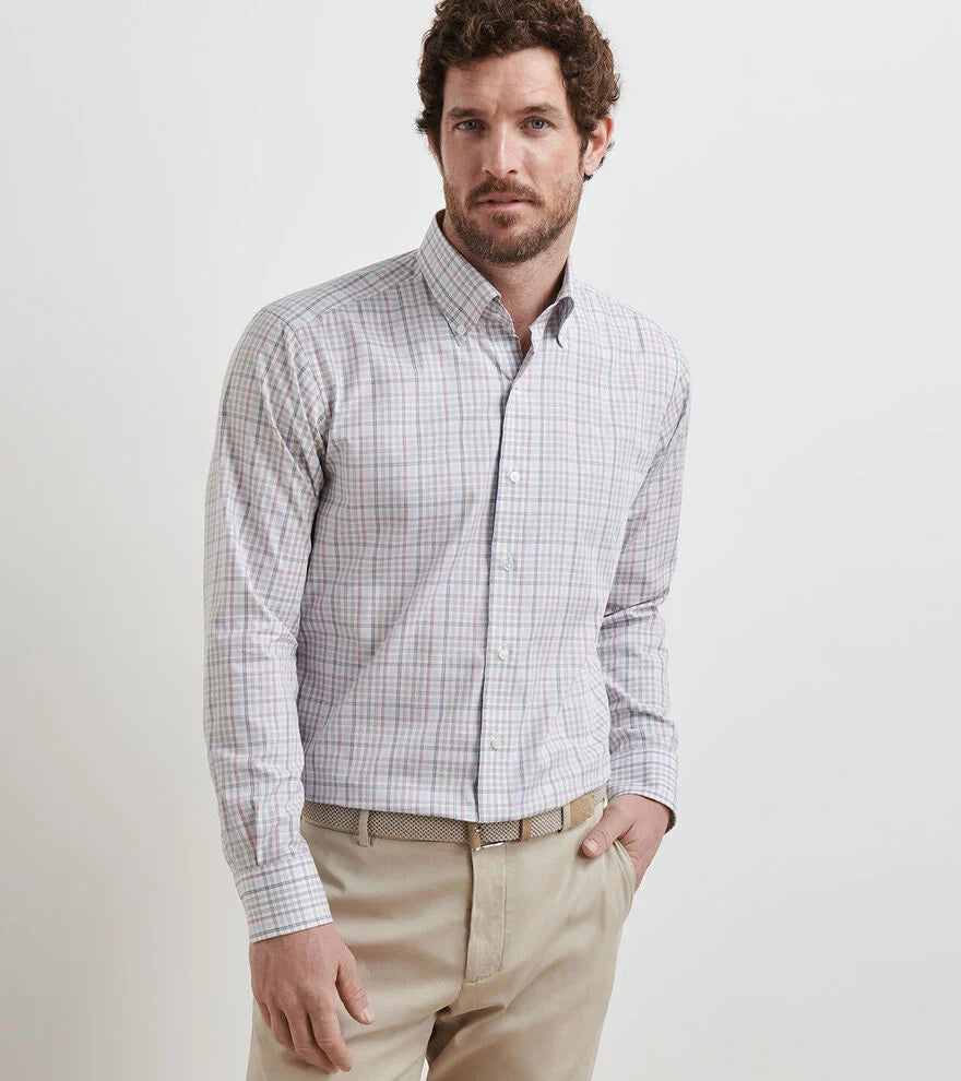 Peter Millar Orvieto Cotton Sport Shirt: Nebula Blue