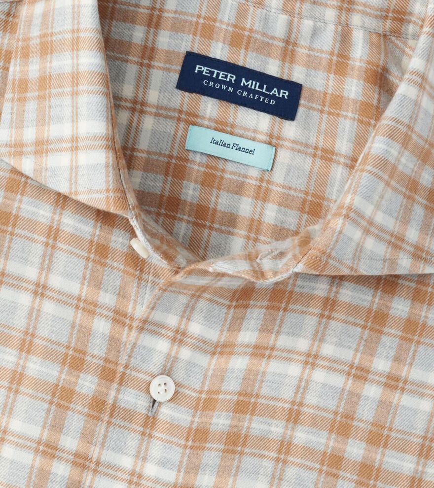 Peter Millar Varallo Italian Flannel Sport Shirt: British Grey