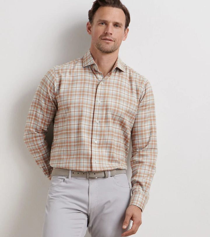 Peter Millar Varallo Italian Flannel Sport Shirt: British Grey
