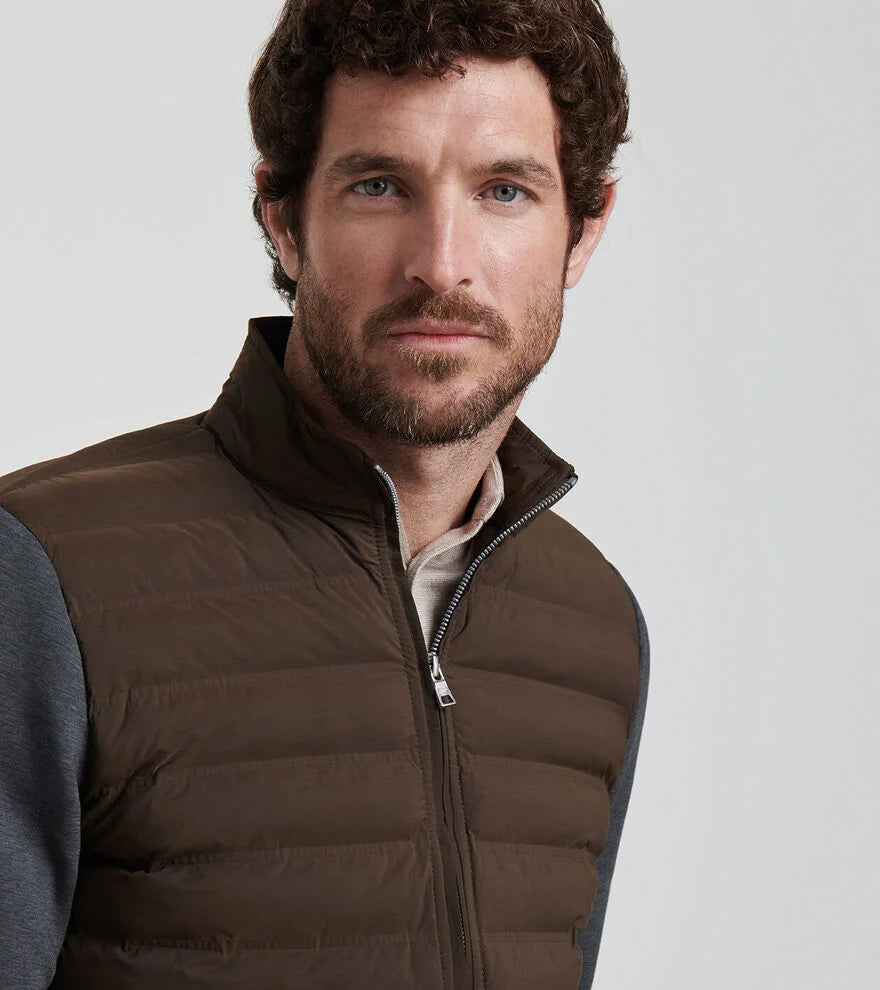 Peter Millar Winsome Hybrid Cardigan: Antique Walnut