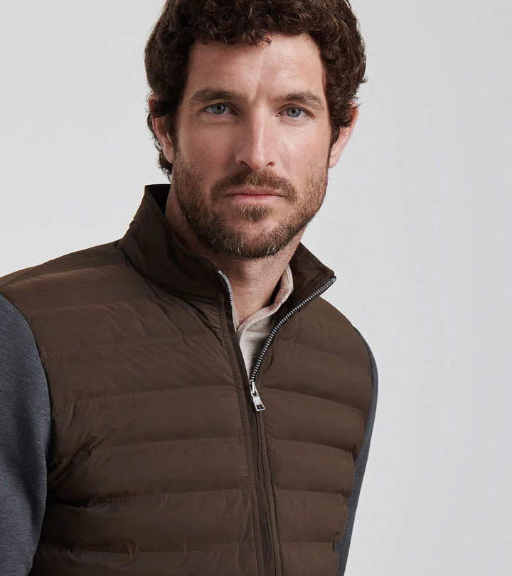 Peter Millar Winsome Hybrid Cardigan: Antique Walnut