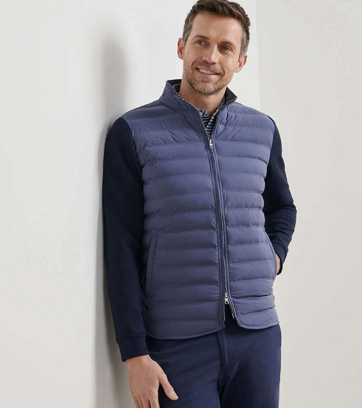 Peter Millar Winsome Hybrid Cardigan: Nebula Blue