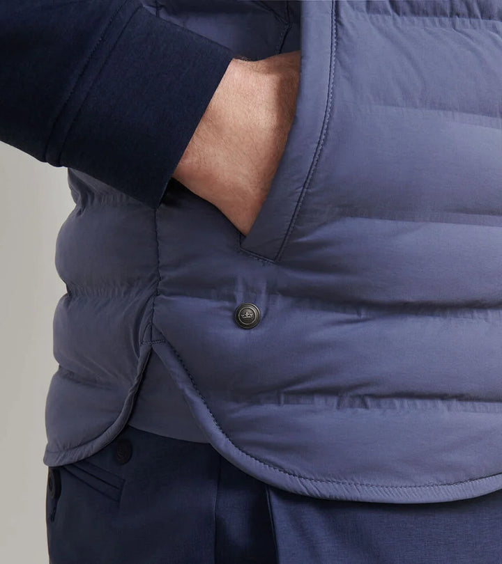 Peter Millar Winsome Hybrid Cardigan: Nebula Blue