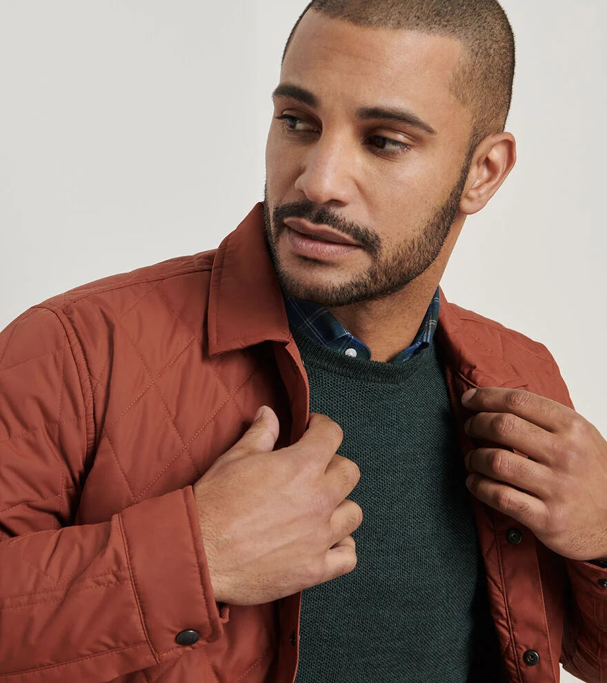 Peter Millar Brighton Shirt Jacket: Sparrow Red