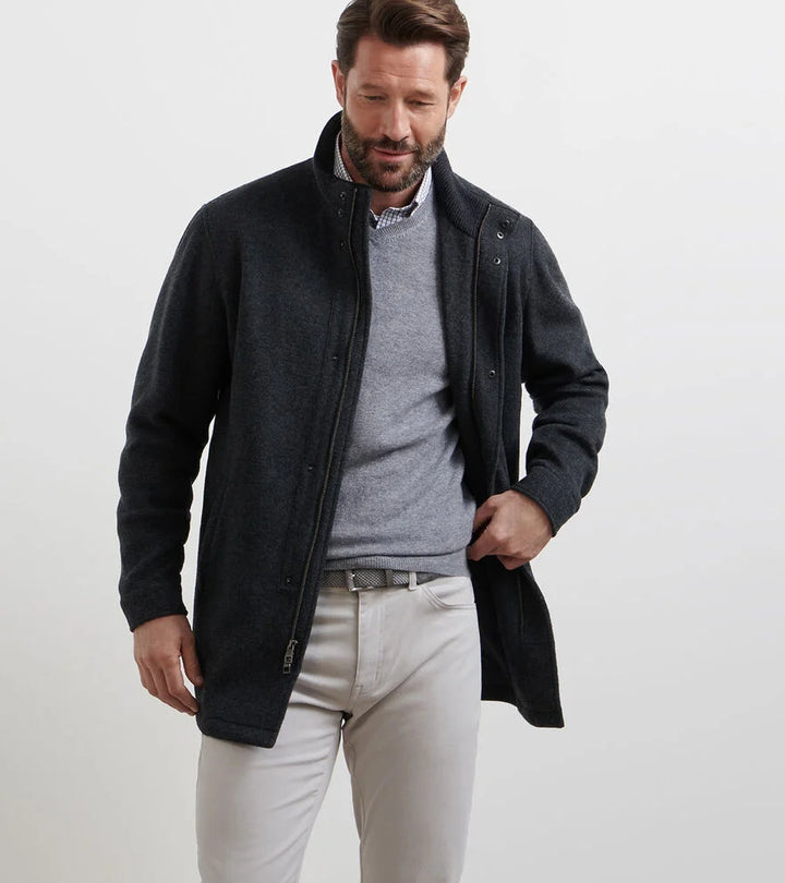 Peter Millar Crown Flex Merino City Coat: Iron