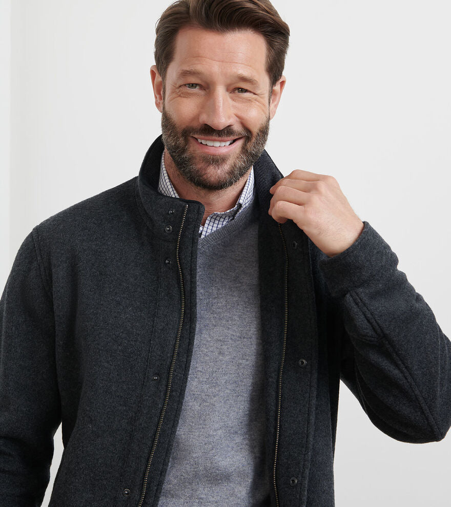Peter Millar Crown Flex Merino City Coat: Iron