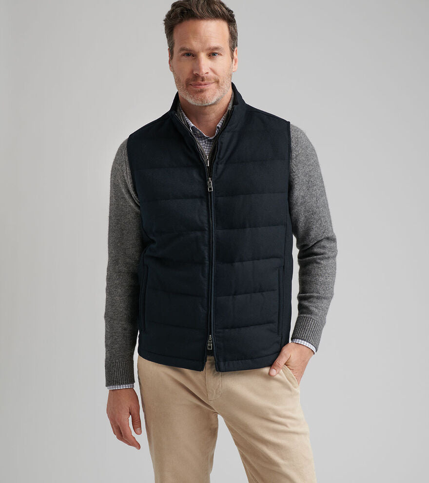 Peter Millar Davos Flannel Vest: Black