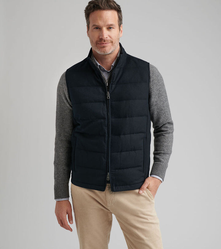 Peter Millar Davos Flannel Vest: Black