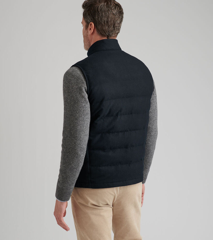 Peter Millar Davos Flannel Vest: Black