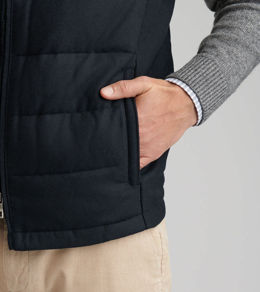Peter Millar Davos Flannel Vest: Black