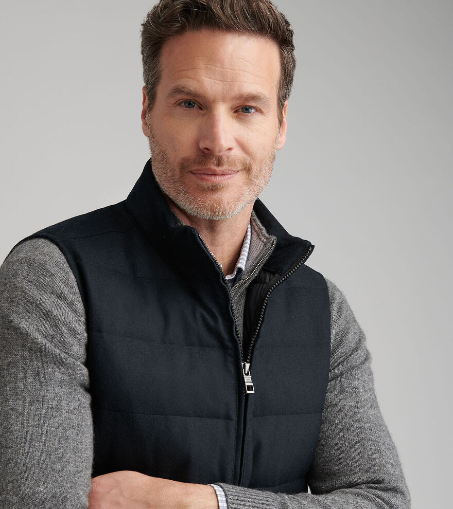 Peter Millar Davos Flannel Vest: Black