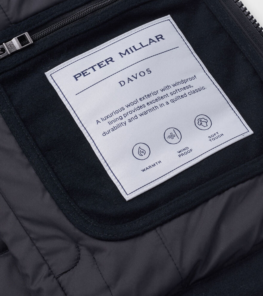 Peter Millar Davos Flannel Vest: Black
