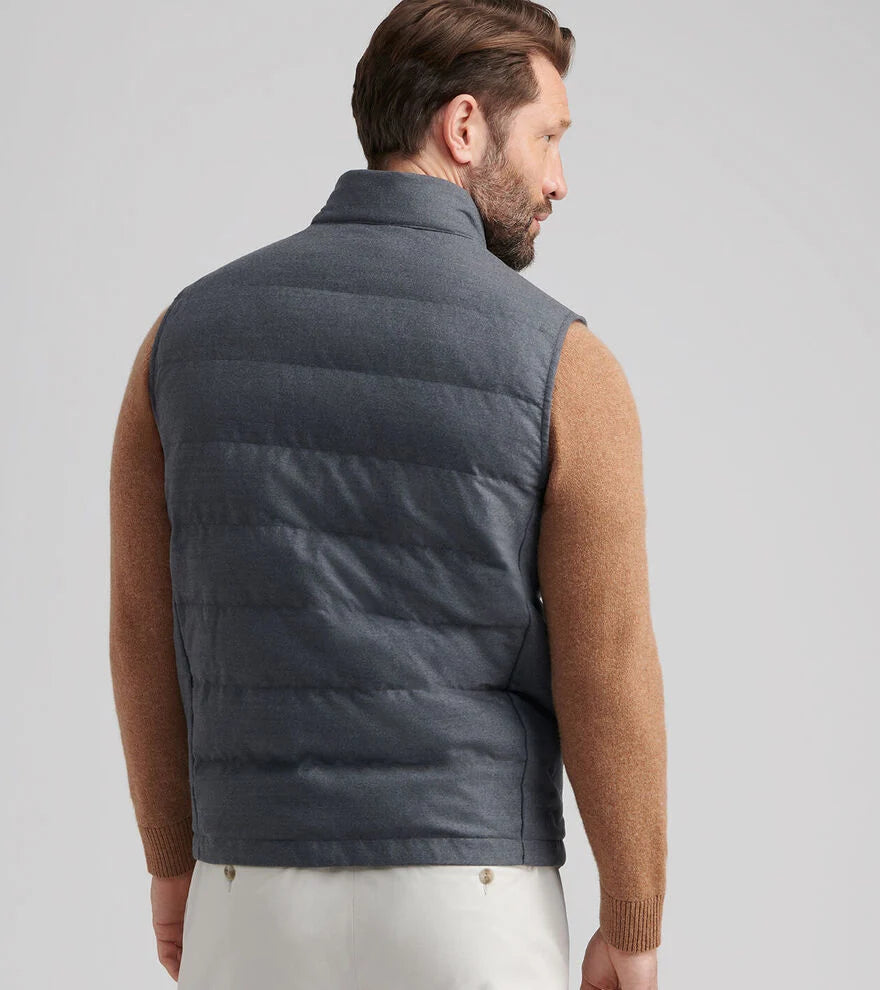 Peter Millar Davos Flannel Vest: Charcoal