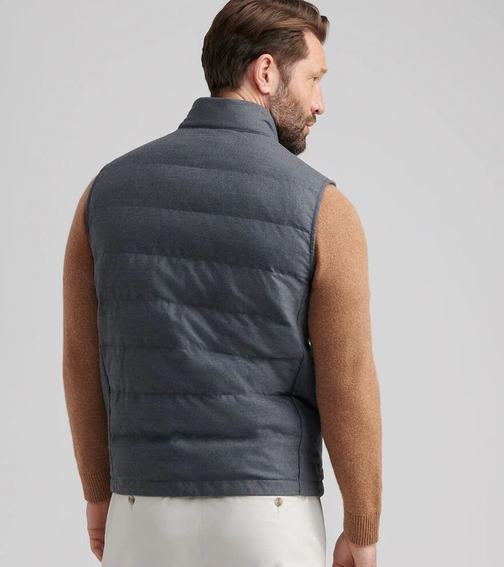 Peter Millar Davos Flannel Vest: Charcoal