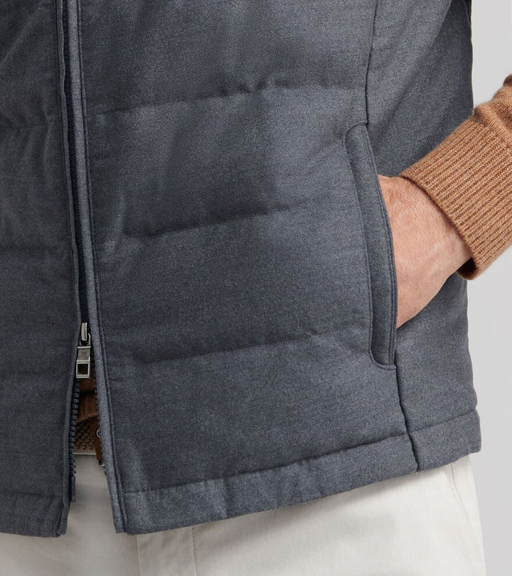 Peter Millar Davos Flannel Vest: Charcoal