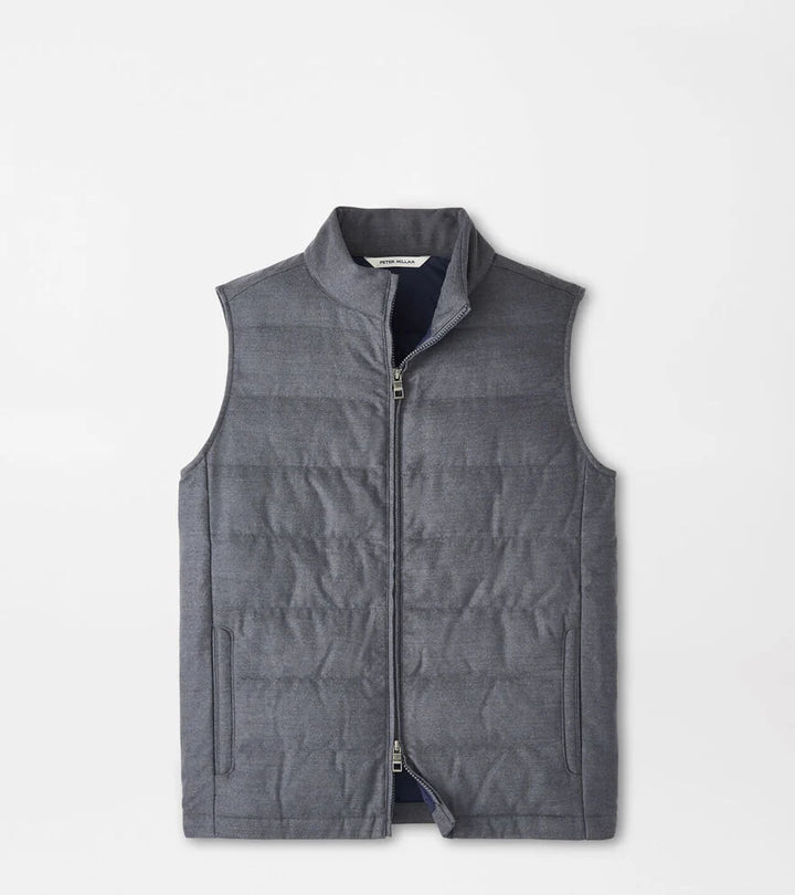Peter Millar Davos Flannel Vest: Charcoal