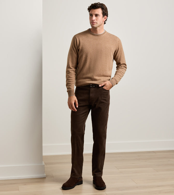 Peter Millar Classic Comfort Corduroy Five Pocket Pant: French Press