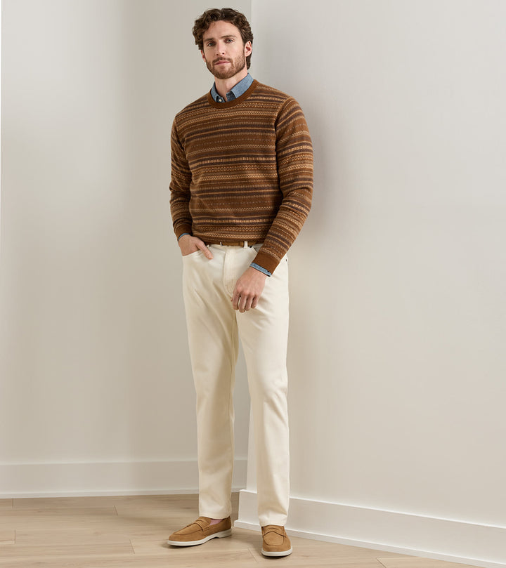 Peter Millar Classic Comfort Corduroy Five Pocket Pant: Ivory